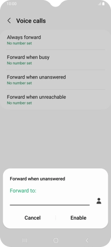 Key in +447953222222 and press Enable.
