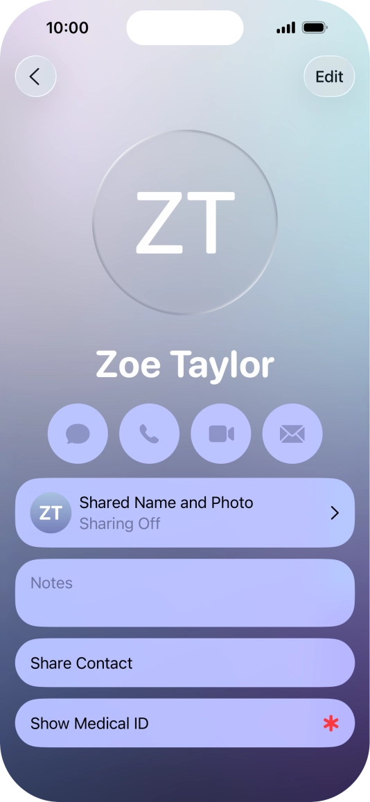 Press Shared Name and Photo.