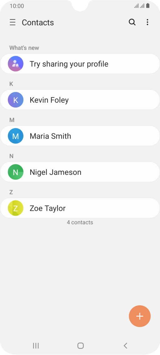 Press the required contact.