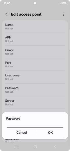 Key in secure and press OK.