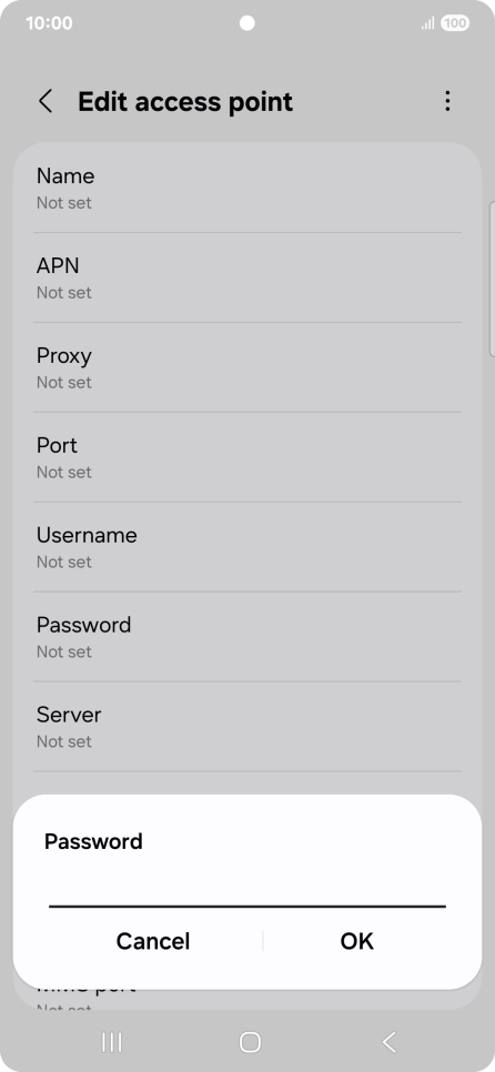 Key in secure and press OK.