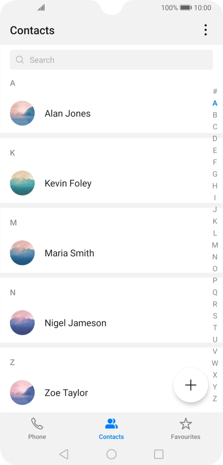 Press the new contact icon.