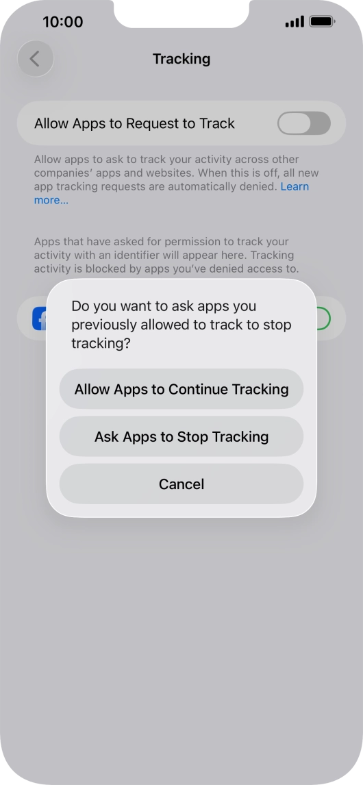 If you turn off the function, press the required setting.