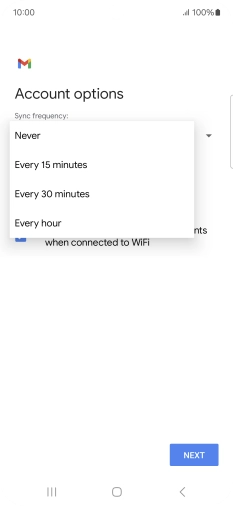 Press the required setting.