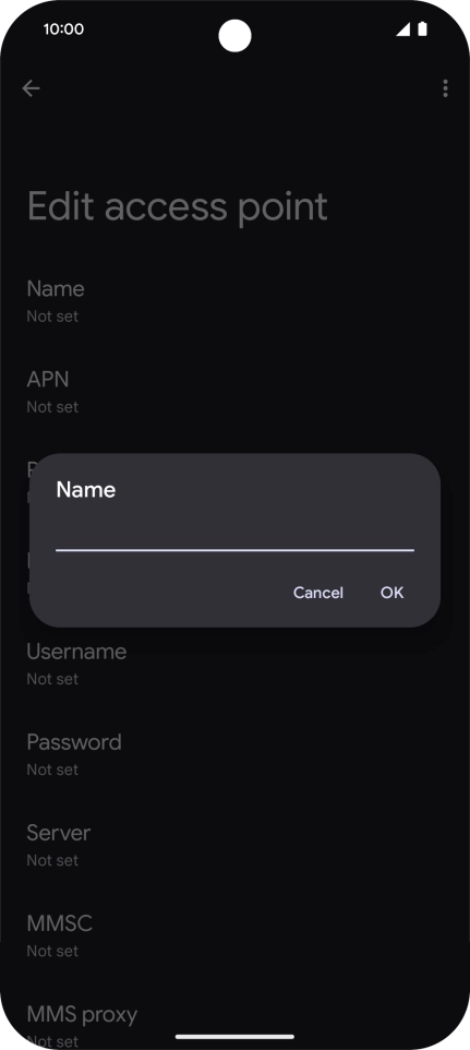 Key in EE Internet and press OK.
