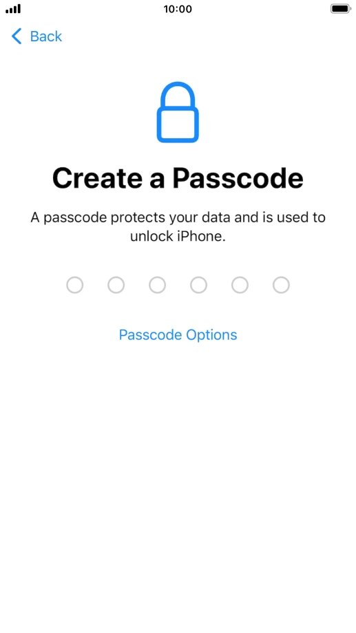 Press Passcode Options.