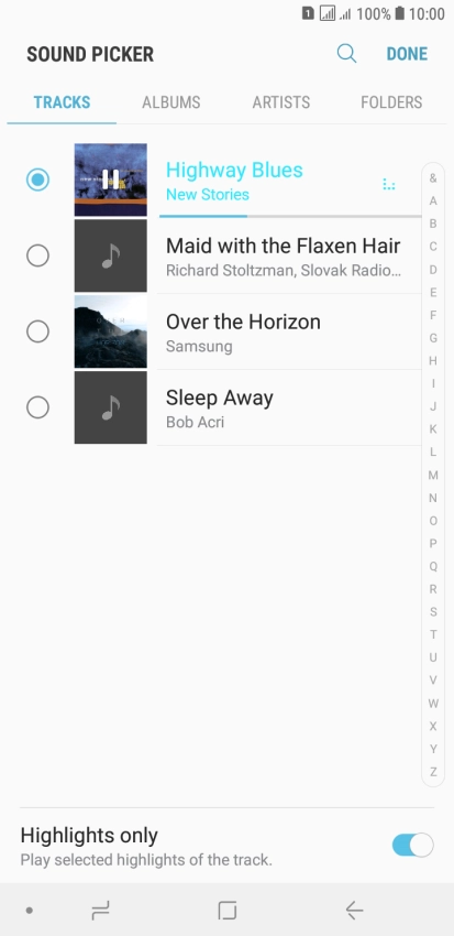 Once you've found a ring tone you like, press DONE.