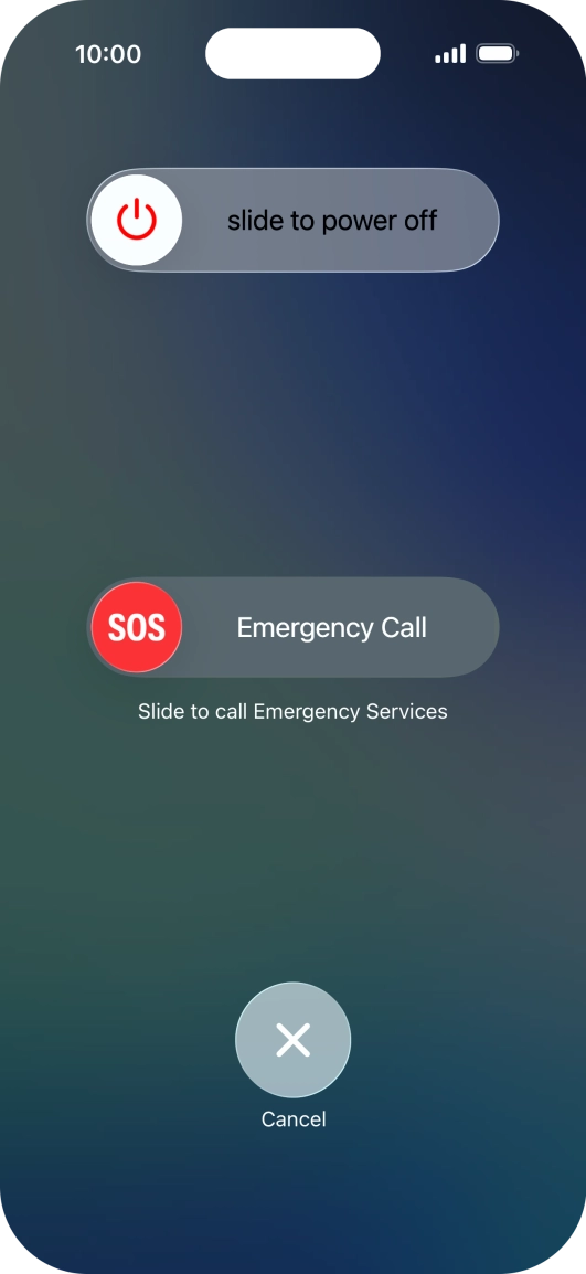 Press and drag the power off icon right.