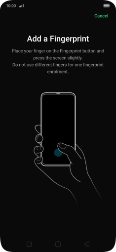 Follow the instructions on the screen to create the phone lock code using your fingerprint.