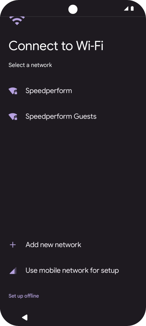 Press the required Wi-Fi network.