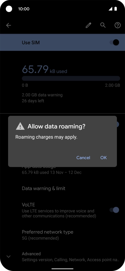 If you turn on the function, press OK.