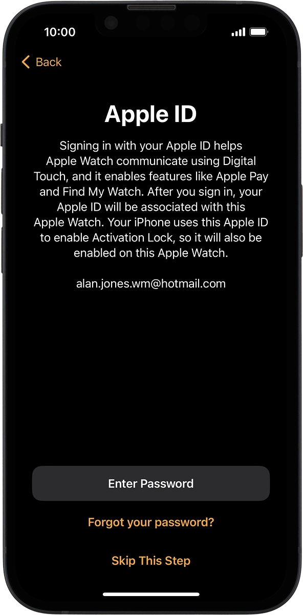 On your phone: Press Enter Password.