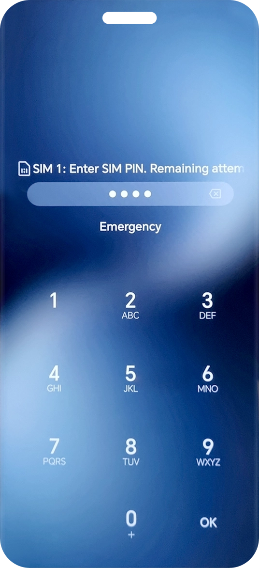 If your SIM is locked, key in your PIN and press OK. The default PIN is 1111.