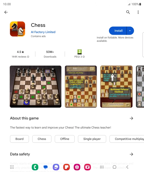 Press Install and follow the instructions on the screen to install the app.
