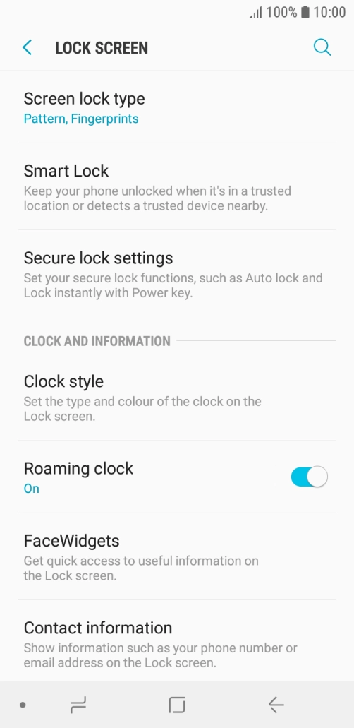 Press Screen lock type and key in the additional phone lock code you created earlier.