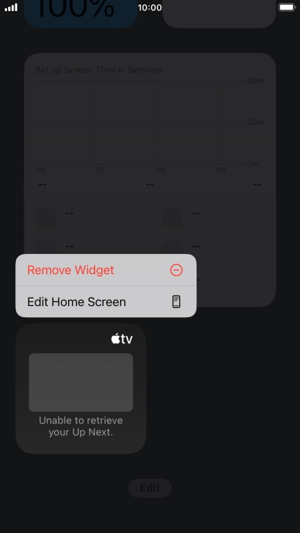 Press Remove Widget.