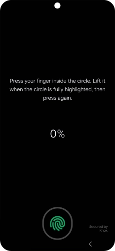 Follow the instructions on the screen to create the phone lock code using your fingerprint.