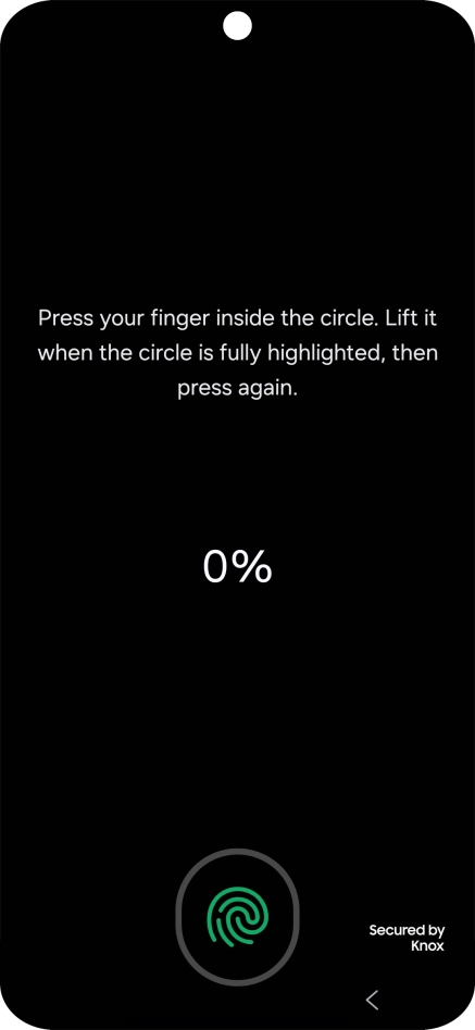 Follow the instructions on the screen to create the phone lock code using your fingerprint.