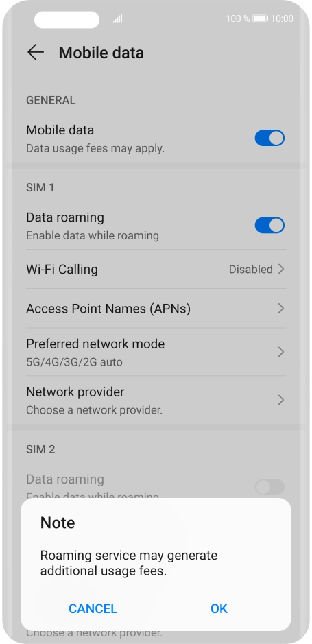 If you turn on the function, press OK.