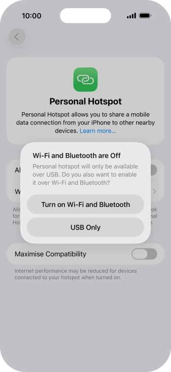 If Wi-Fi is turned off, press Turn on Wi-Fi and Bluetooth.