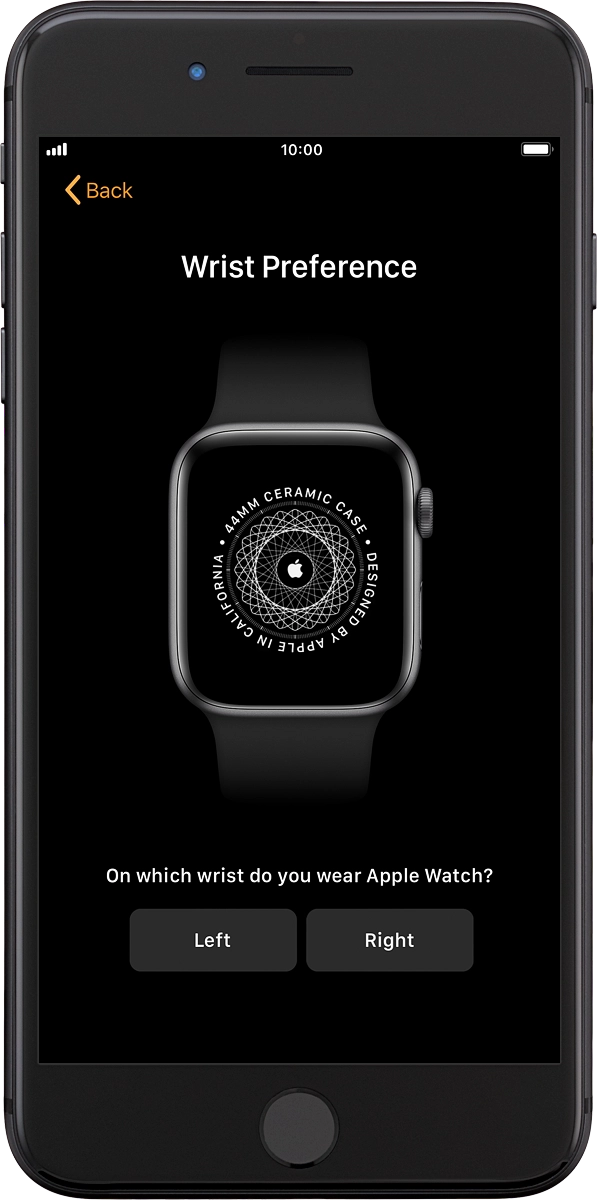 On your phone: Press the required setting and select on which wrist you want to wear the watch.