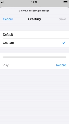 Press Record to start recording a personal greeting.