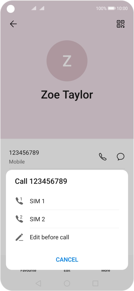 Press the required SIM.