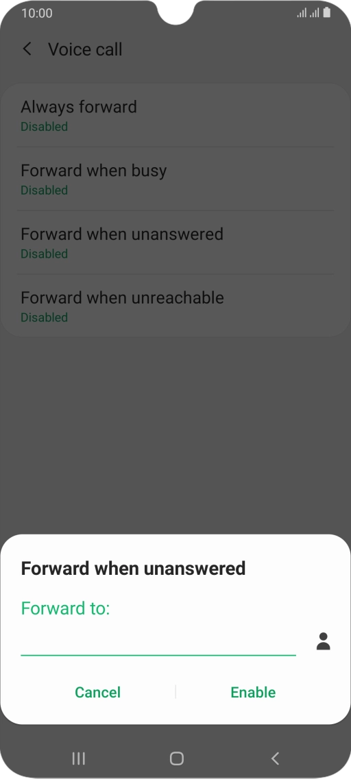 Key in +447953222222 and press Enable.