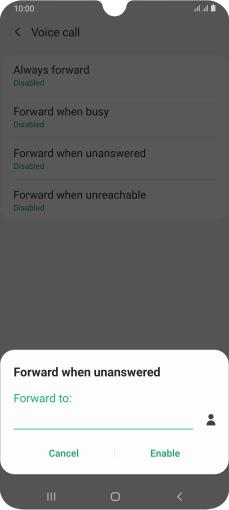 Key in +447953222222 and press Enable.