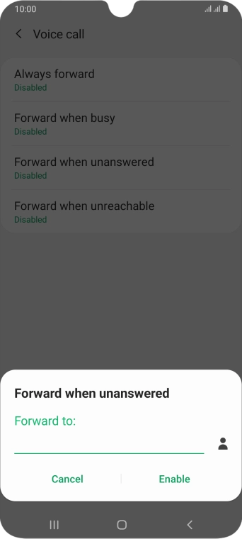 Key in +447953222222 and press Enable.
