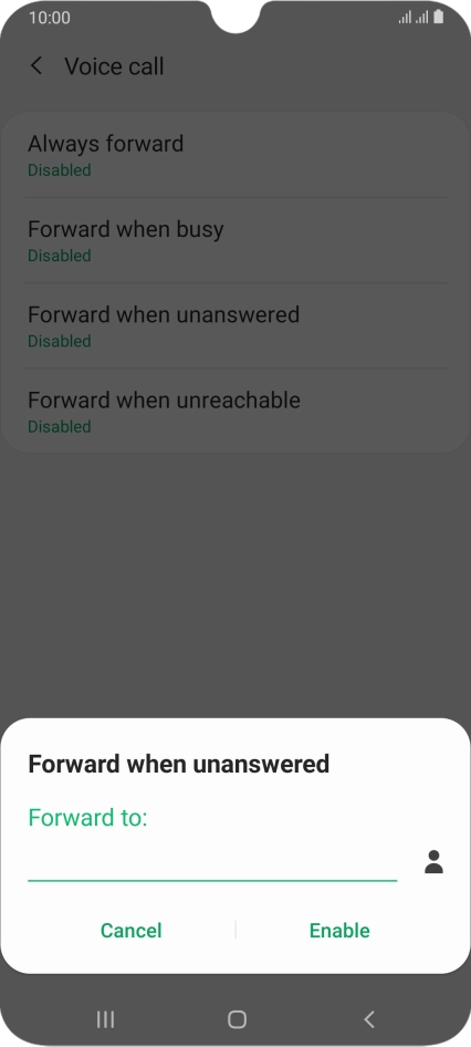 Key in +447953222222 and press Enable.