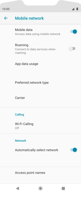 Press Access point names.
