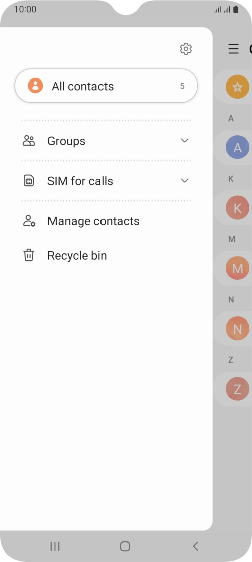 Press Manage contacts.