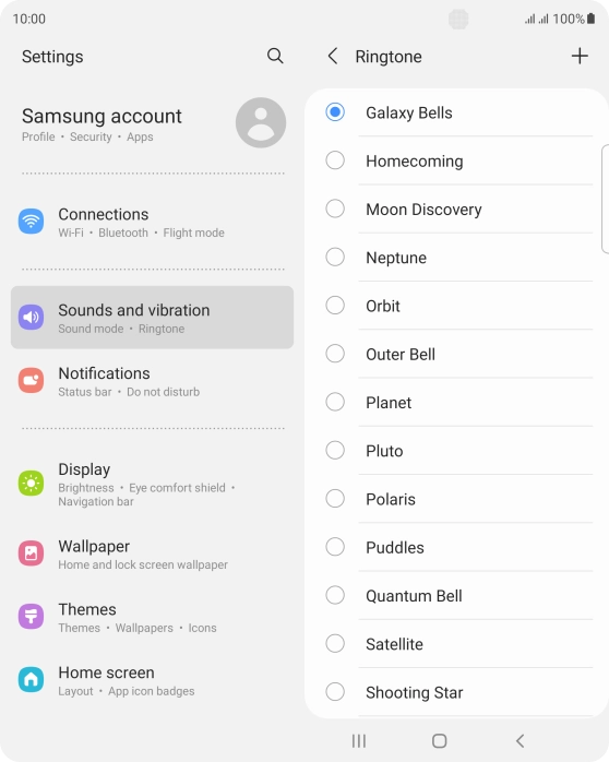 Press the add ring tone icon.