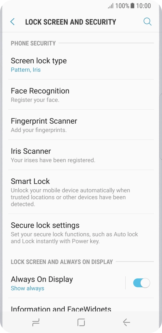 Press Screen lock type and key in the current phone lock code.