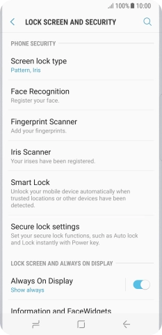 Press Screen lock type and key in the current phone lock code.