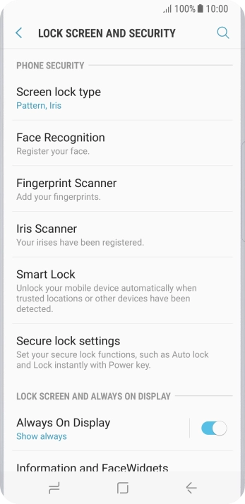 Press Screen lock type and key in the current phone lock code.