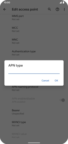 Key in default and press OK.