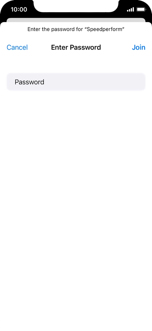Key in the password for the Wi-Fi network and press Join.