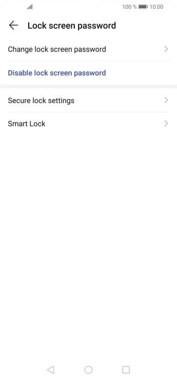 Press Disable lock screen password.