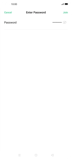 Key in the password for the Wi-Fi network and press Join.