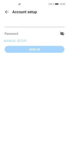 Press Password and key in the password for your email account.