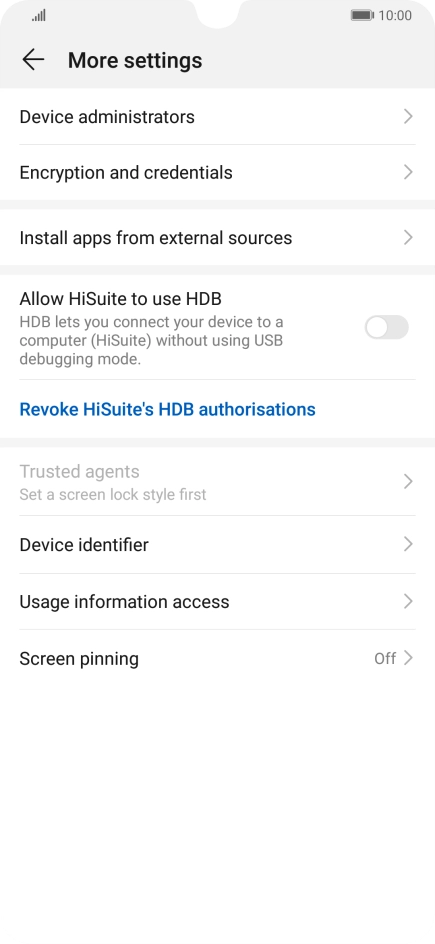 Press Encryption and credentials.