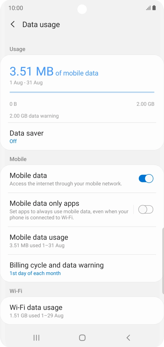 The total data usage is displayed.