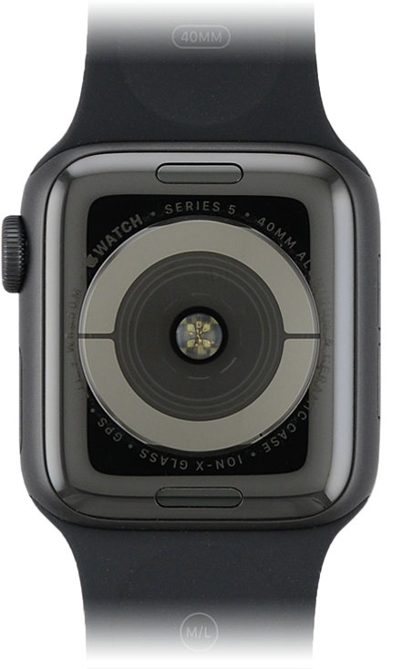 Place the back of your Apple Watch on the magnetic charger allowing it to click into place.