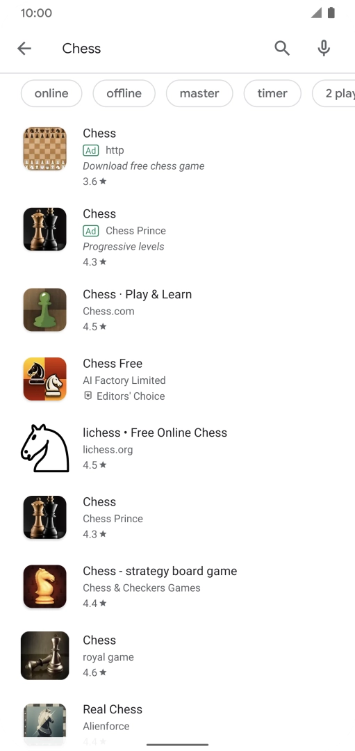 Press the required app.