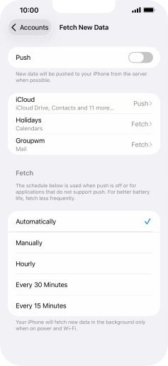 If you turn off the function, press the required setting.