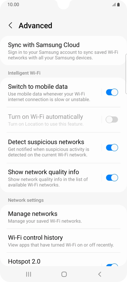 Press the indicator next to 