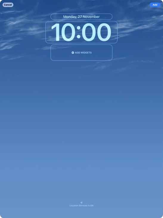 To customise the way the lock screen date is displayed, press the date widget and follow the instructions on the screen to find the required widget display mode.