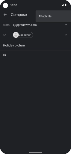 Press Attach file and go to the required folder.
